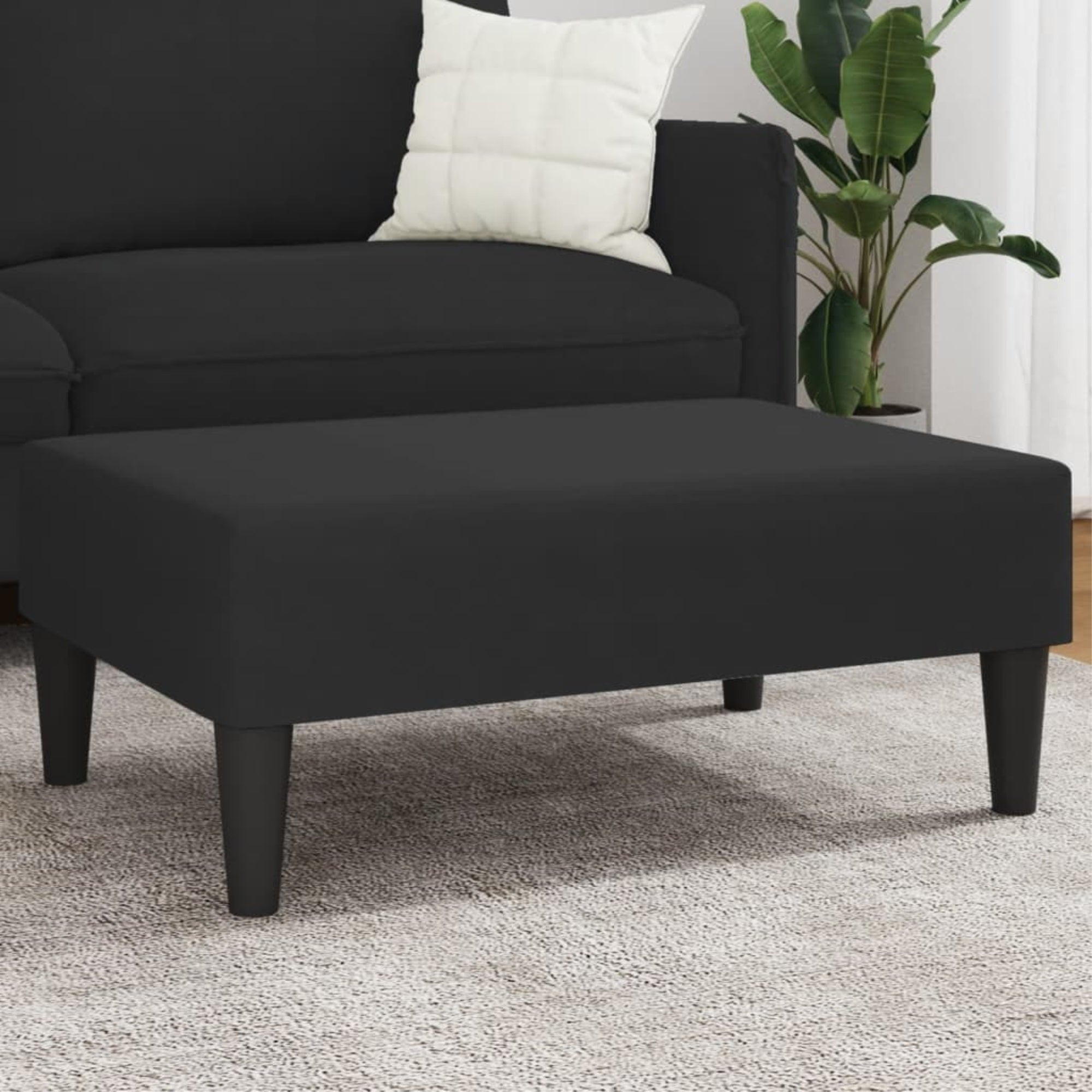 Vidaxl Footstool Black 30.3'X21.7'X12.2' Velvet