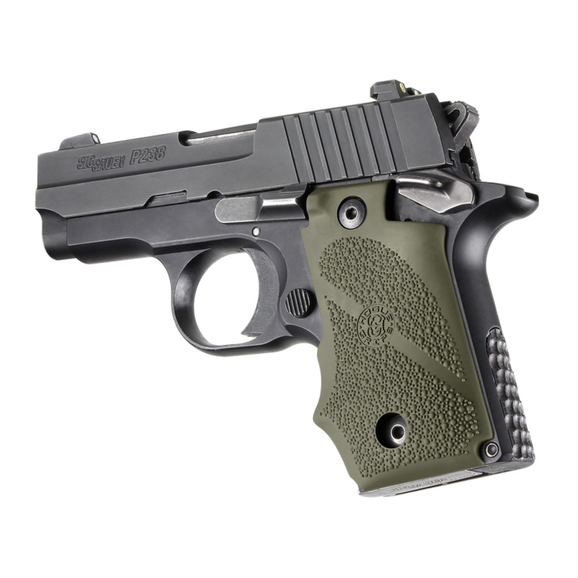 Hogue SIG Sauer P238 Rubber Grip with Finger Grooves OD Green