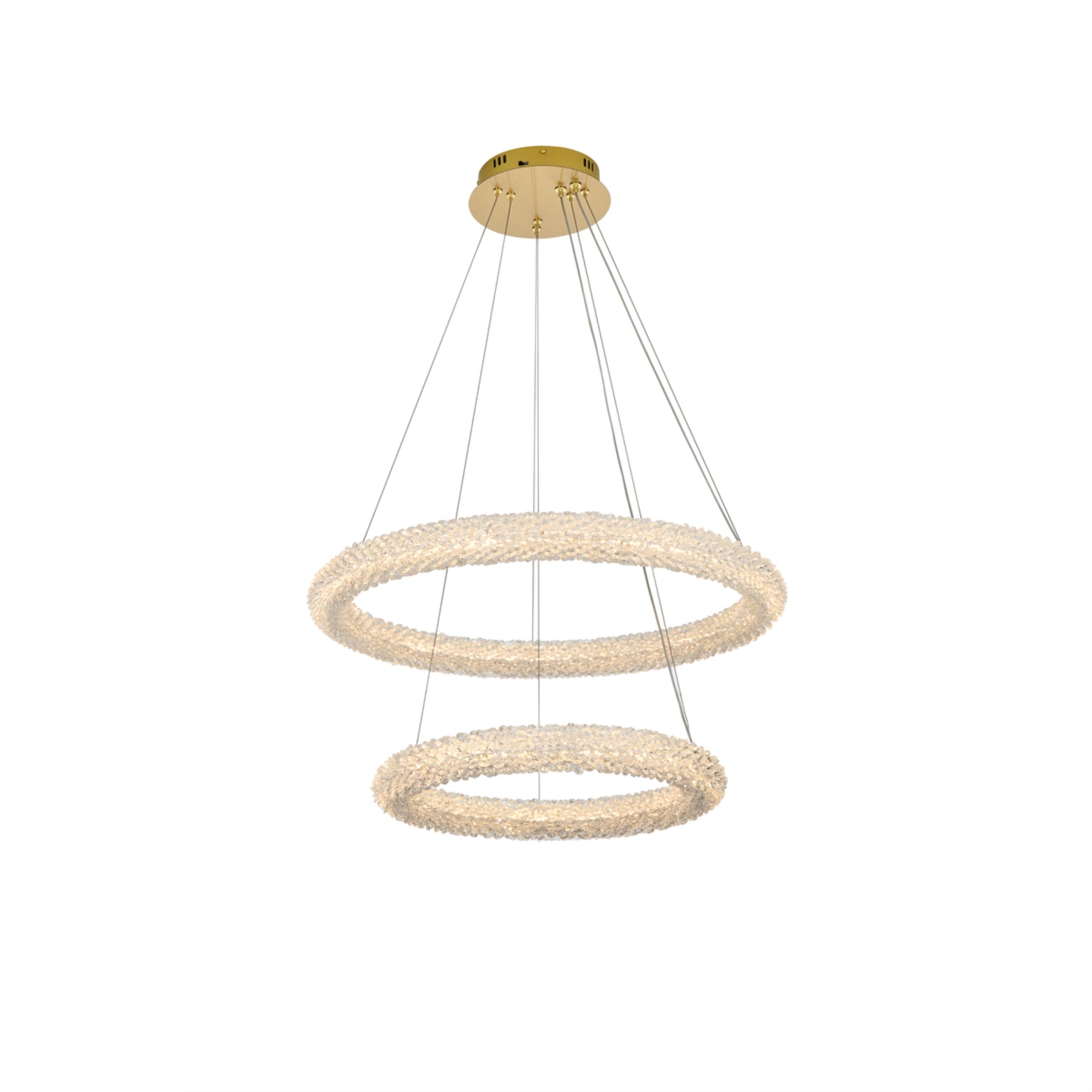 Bowen 28 Inch Adjustable Led Chandelier In Satin Gold