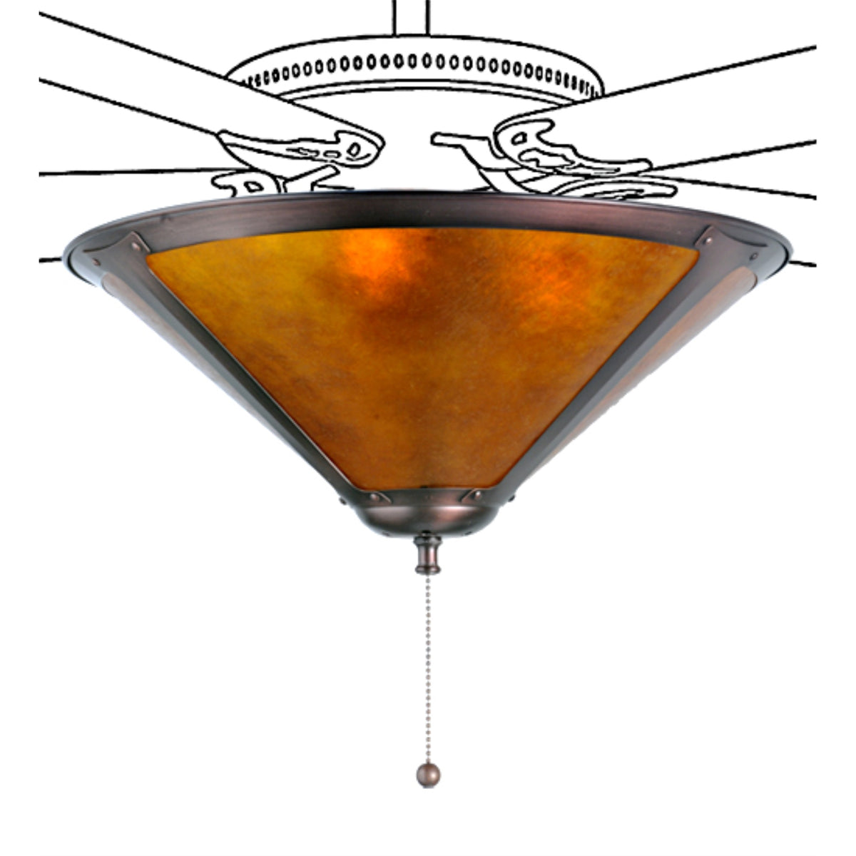 16' Wide Sutter Fan Light Fixture