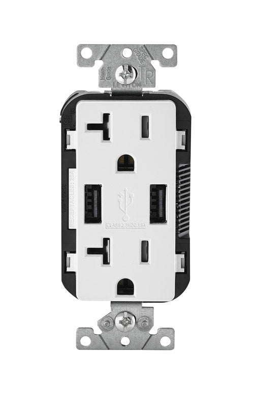 Usb Outlet 20Amp Wht (Pack Of 1)