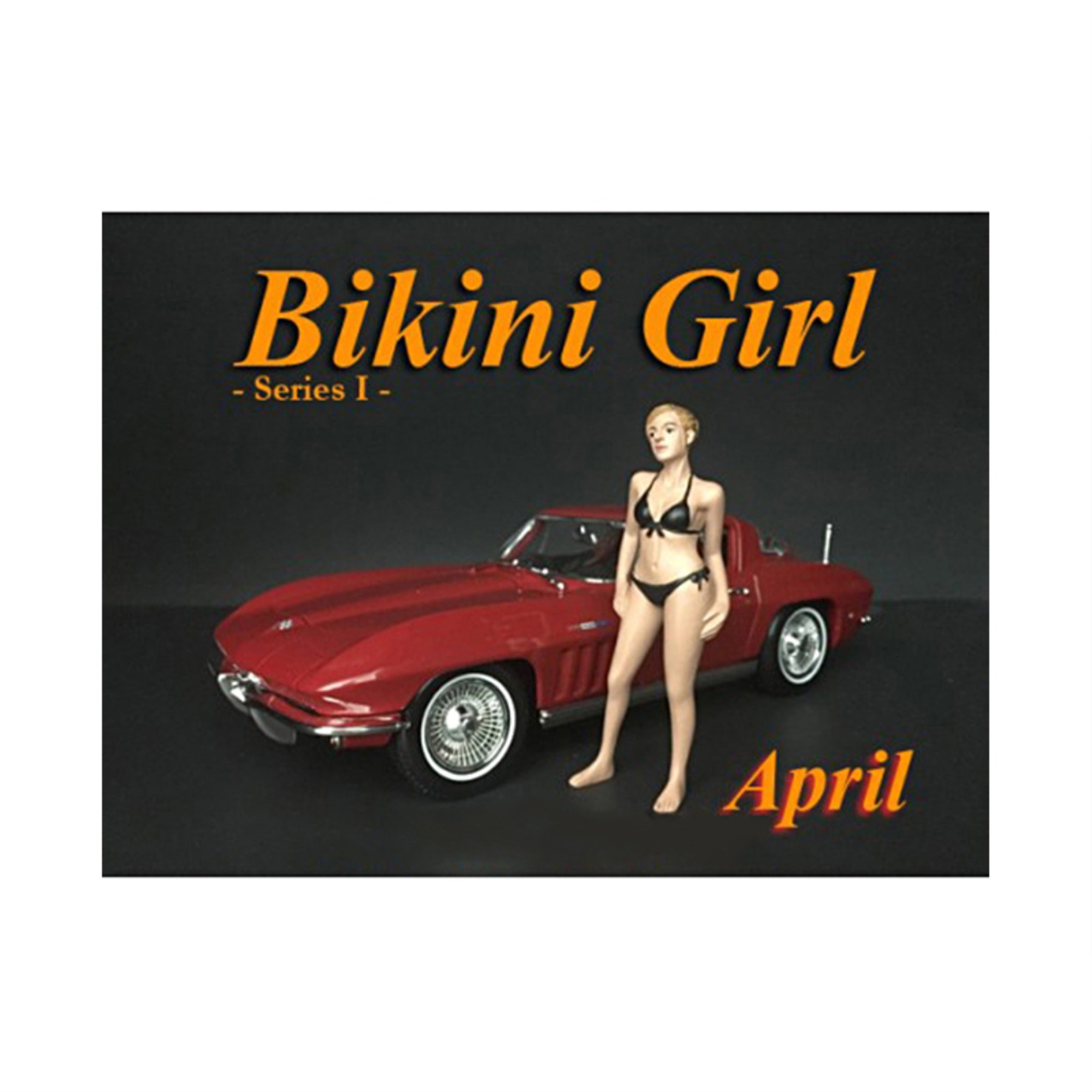 American Diorama April Bikini Calendar Girl Figure For 1/24 Scale Models