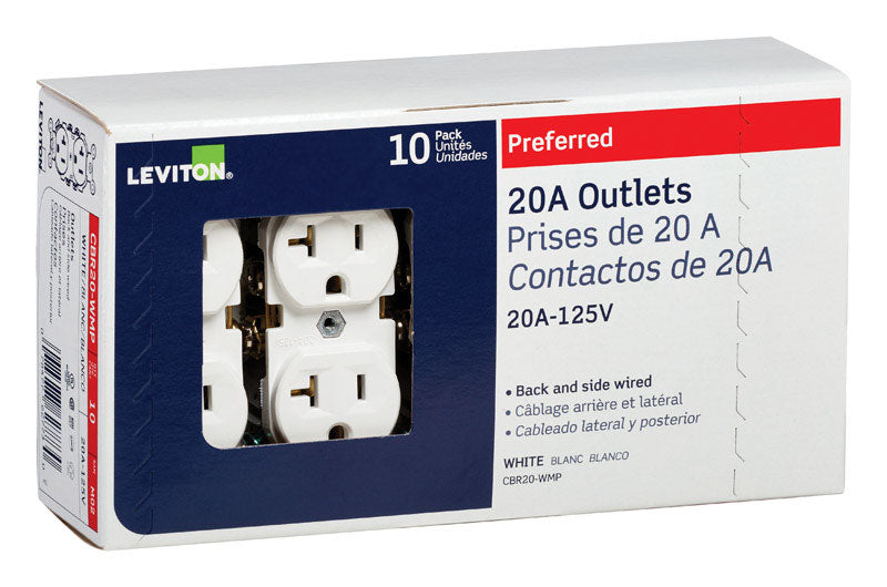 Outlet Dplx 20A Wht (Pack Of 1)