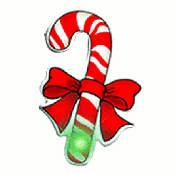 Candy Cane Flashing Body Light Lapel Pins