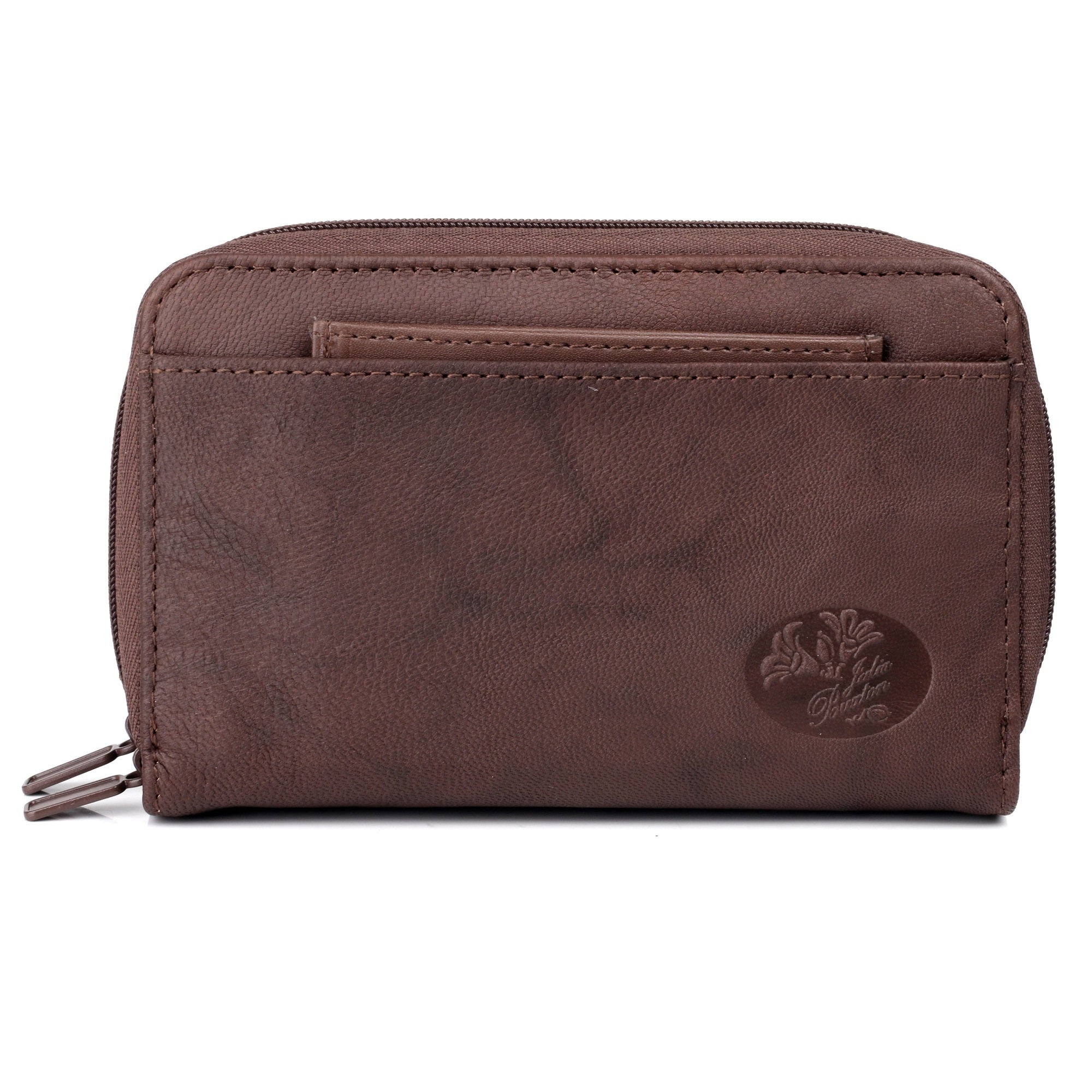 Julia Buxton Heiress Leather Double Zip Organizer
