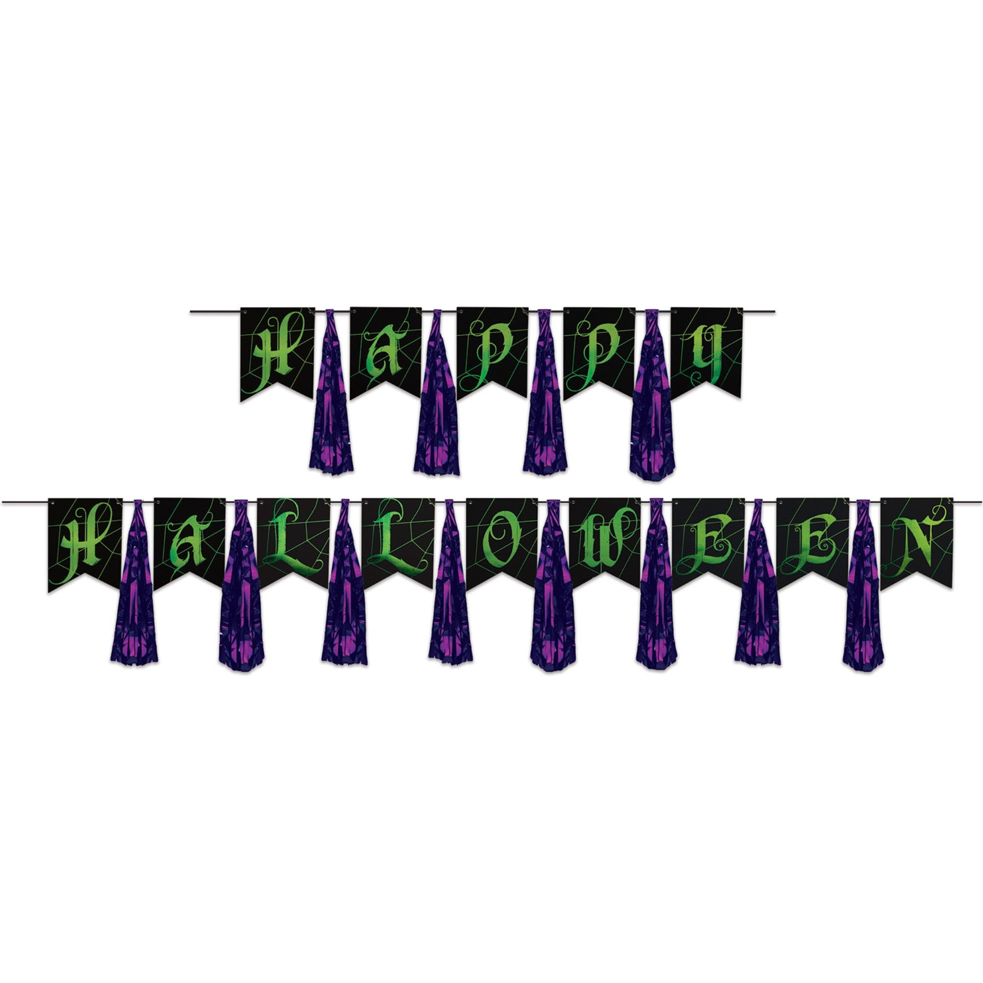 Happy Halloween Tassel Streamer, (Pack Of 12)