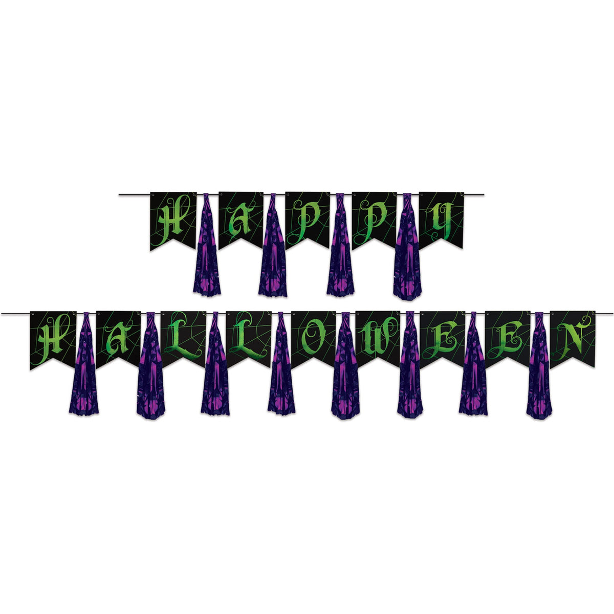 Happy Halloween Tassel Streamer, (Pack Of 12)