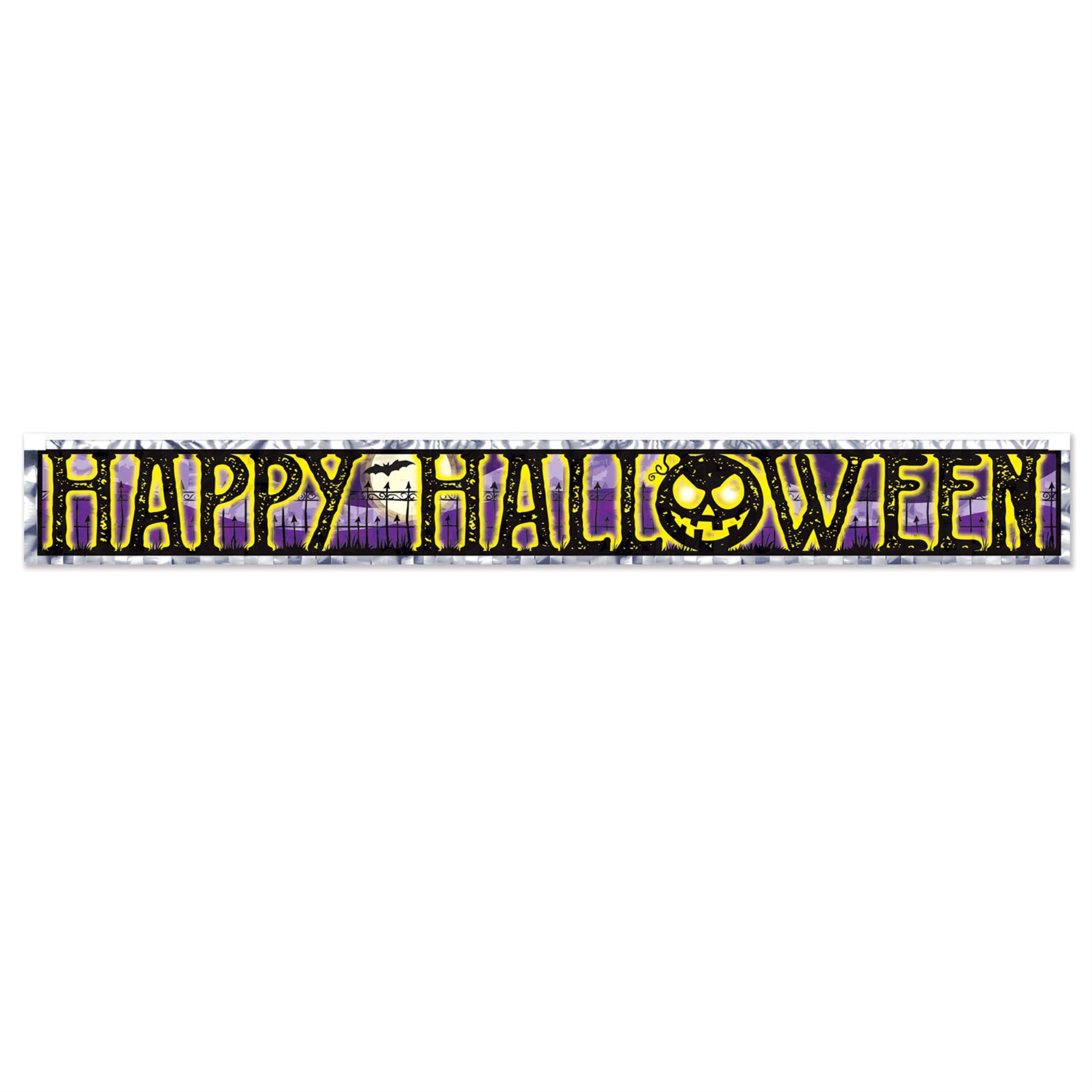 Metallic Happy Halloween Fringe Banner, (Pack Of 12)
