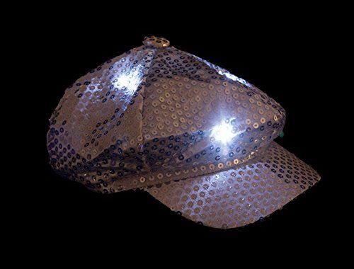Sequin LED Newsboy Cap Silver