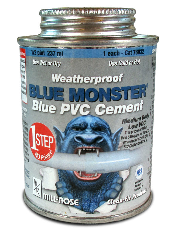 Blue Pvc Cement 1/2 Pt (Pack Of 1)