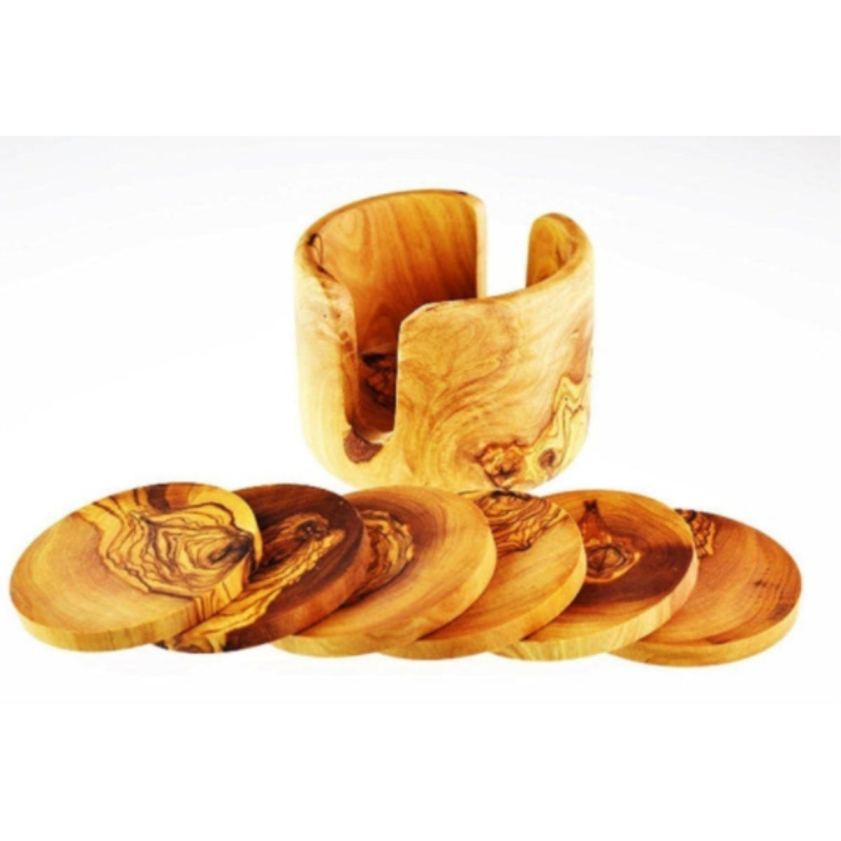 Olive Wood Coasters, Set Of 6