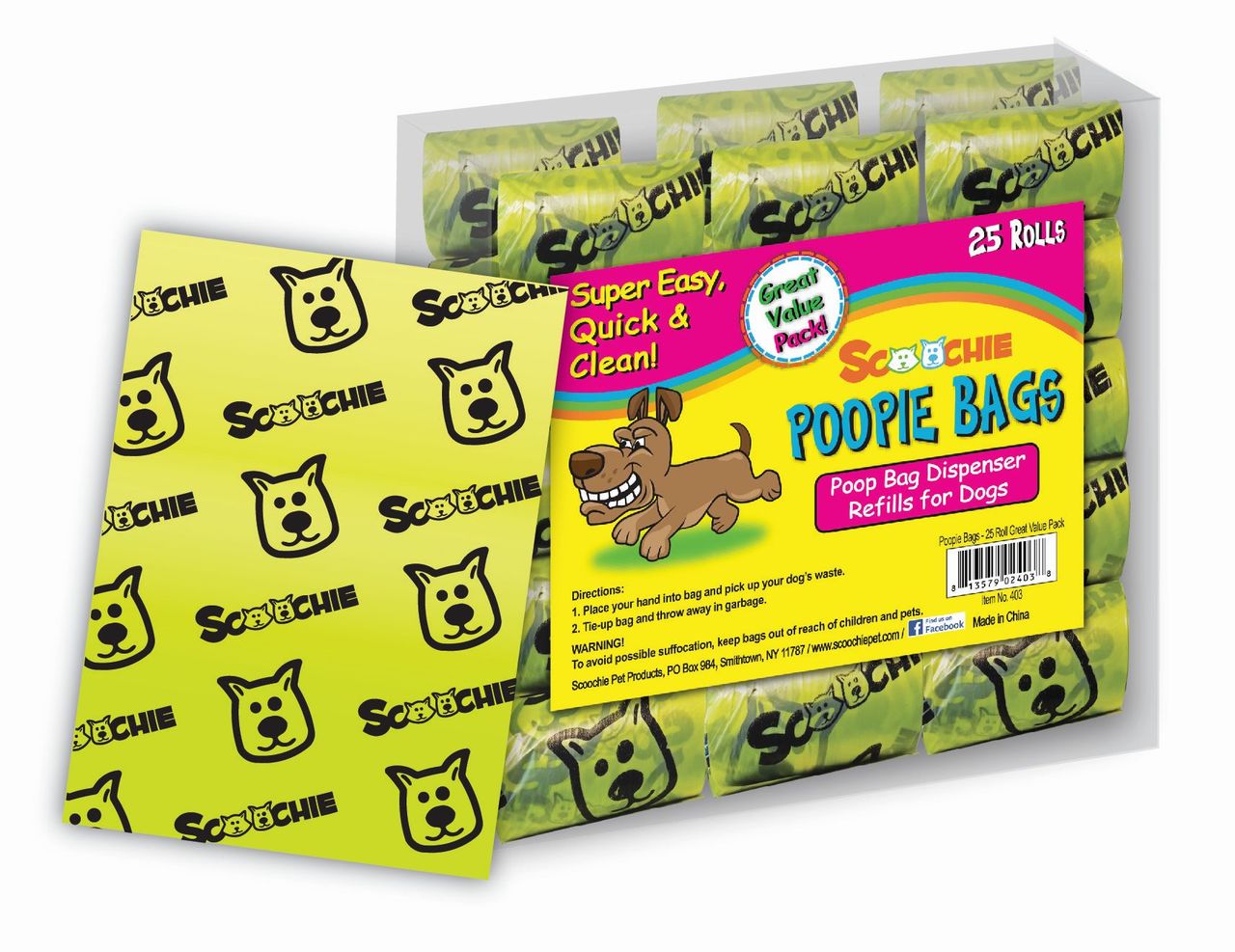 Scoochie 25 Roll Super Value Pack Poop Bags