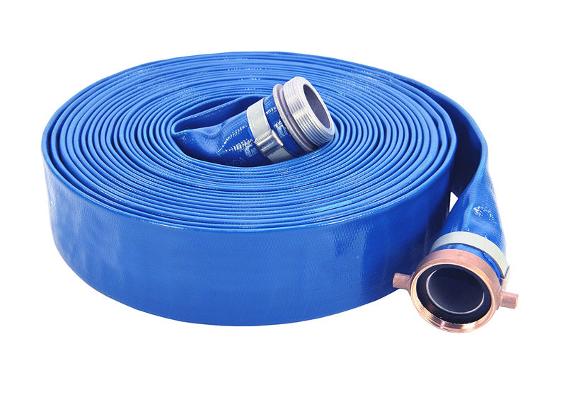 Abbott Rubber 1147-2000-25 Pvc Discharge Hose Assembly, Blue, 2 Male X Female Npsm, 65 Psi Max Pressure, 25' Length, 2 Id