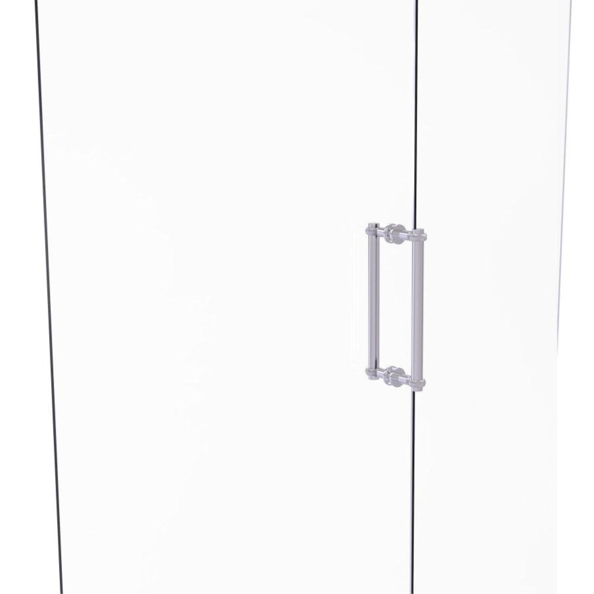 Contemporary 12 Inch Back to Back Shower Door Pull with Twisted Accent - 404T-12BB-SCH