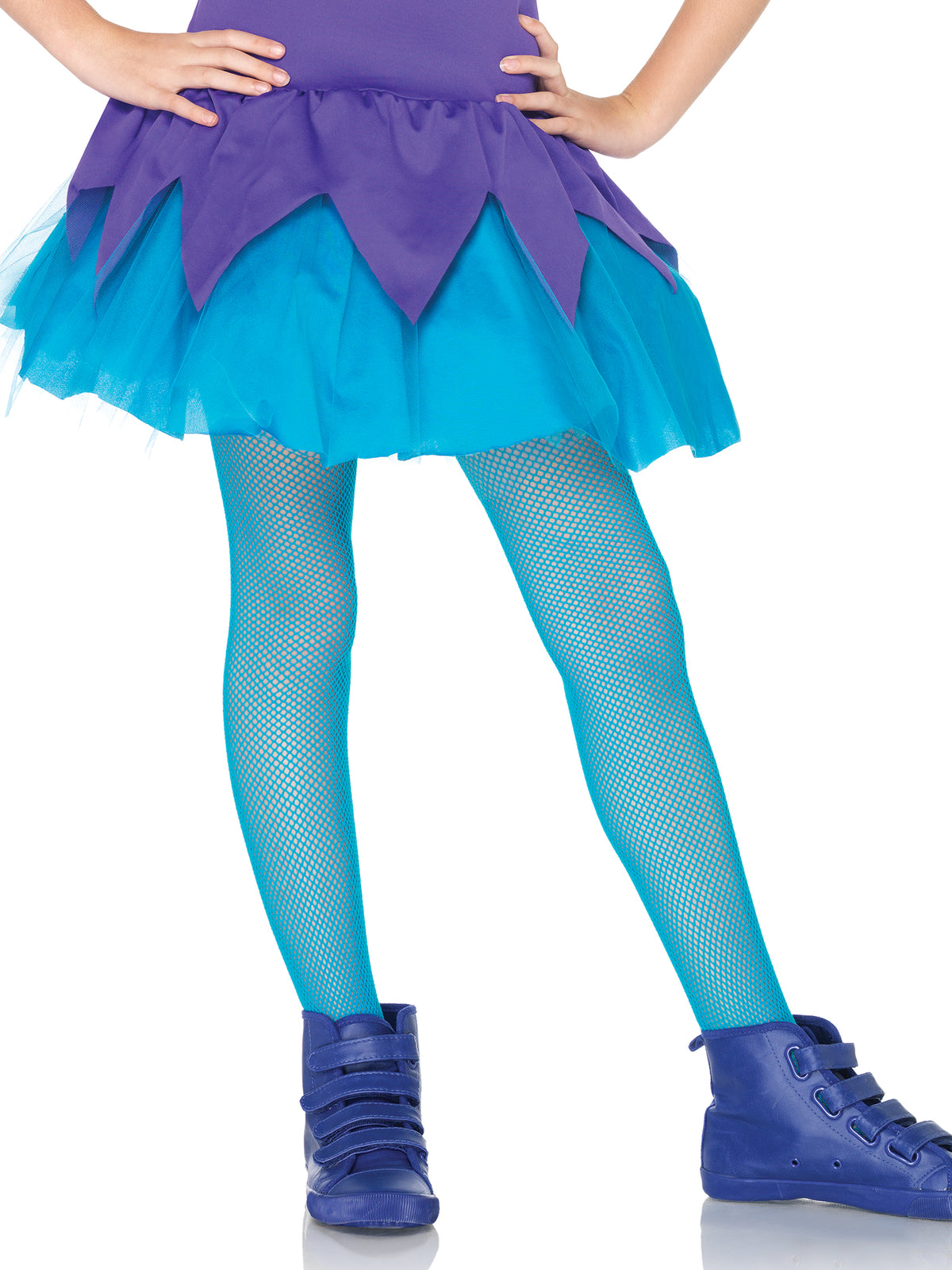 Girls Fishnet X-Large Neon Blu