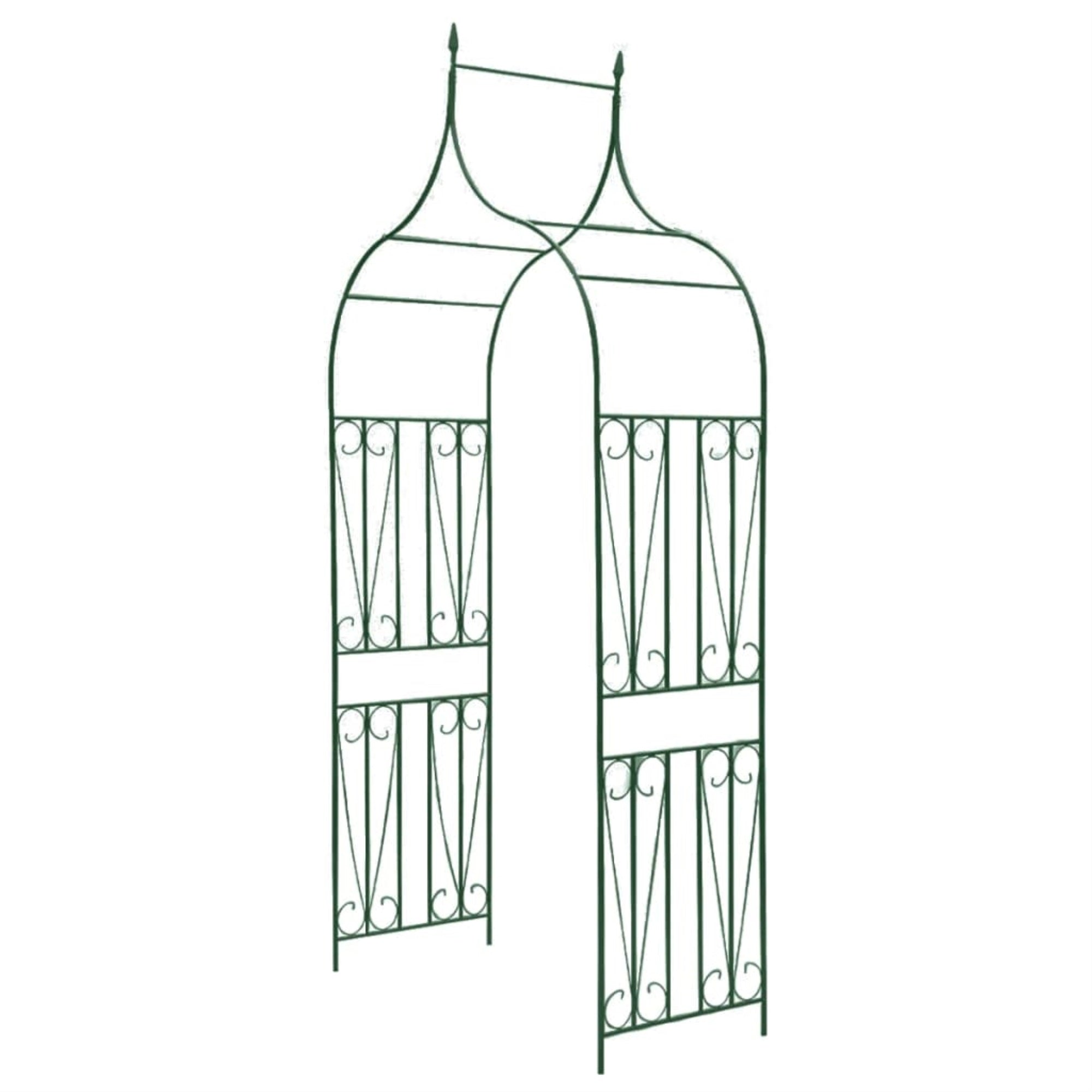 Vidaxxl Garden Arch Spike Design Climbing Plants Dark Green