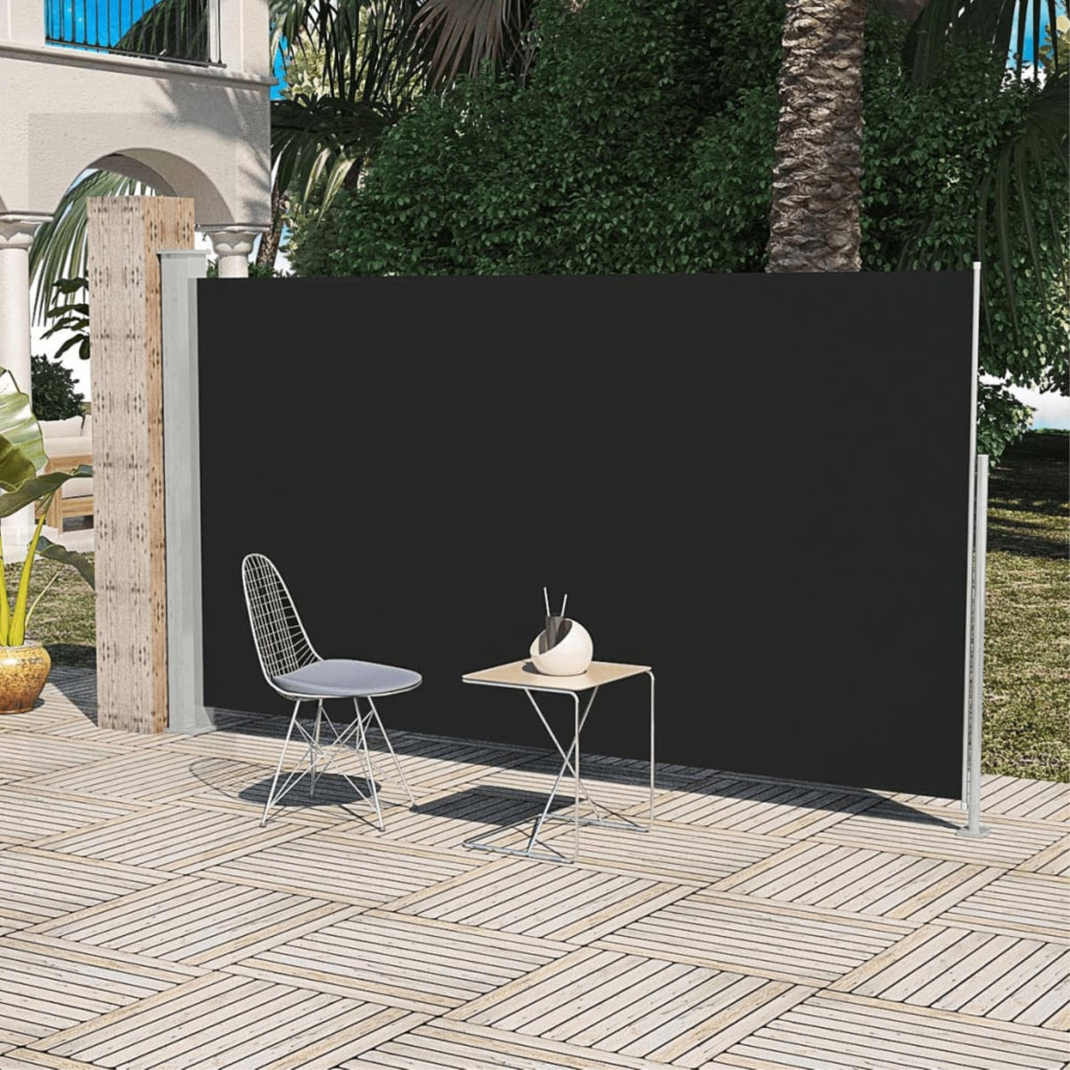 Patio Terrace Side Awning 63'X118' Black