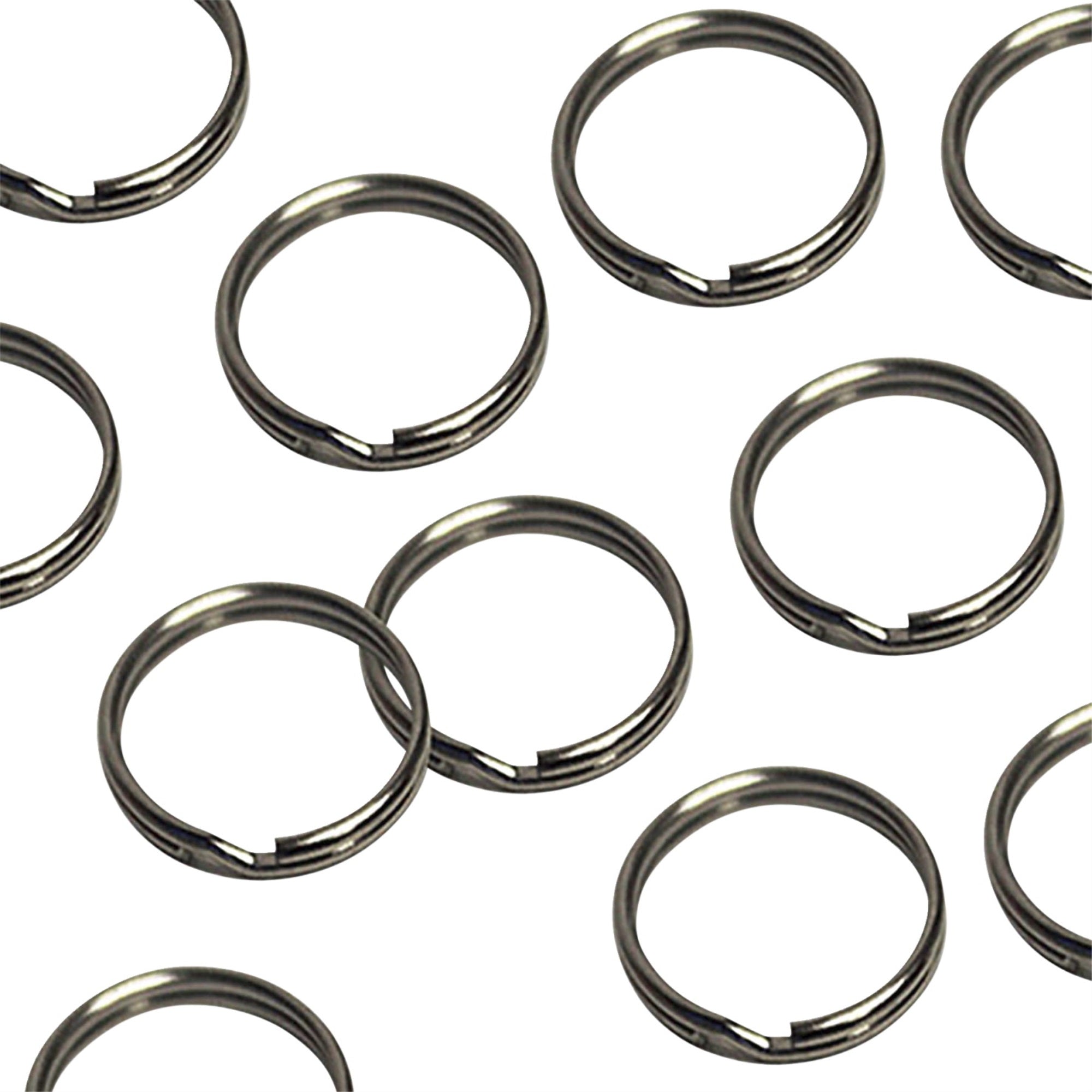 Pepperell Braiding Split/Key Ring, 1 In, Silver, Pack Of 48
