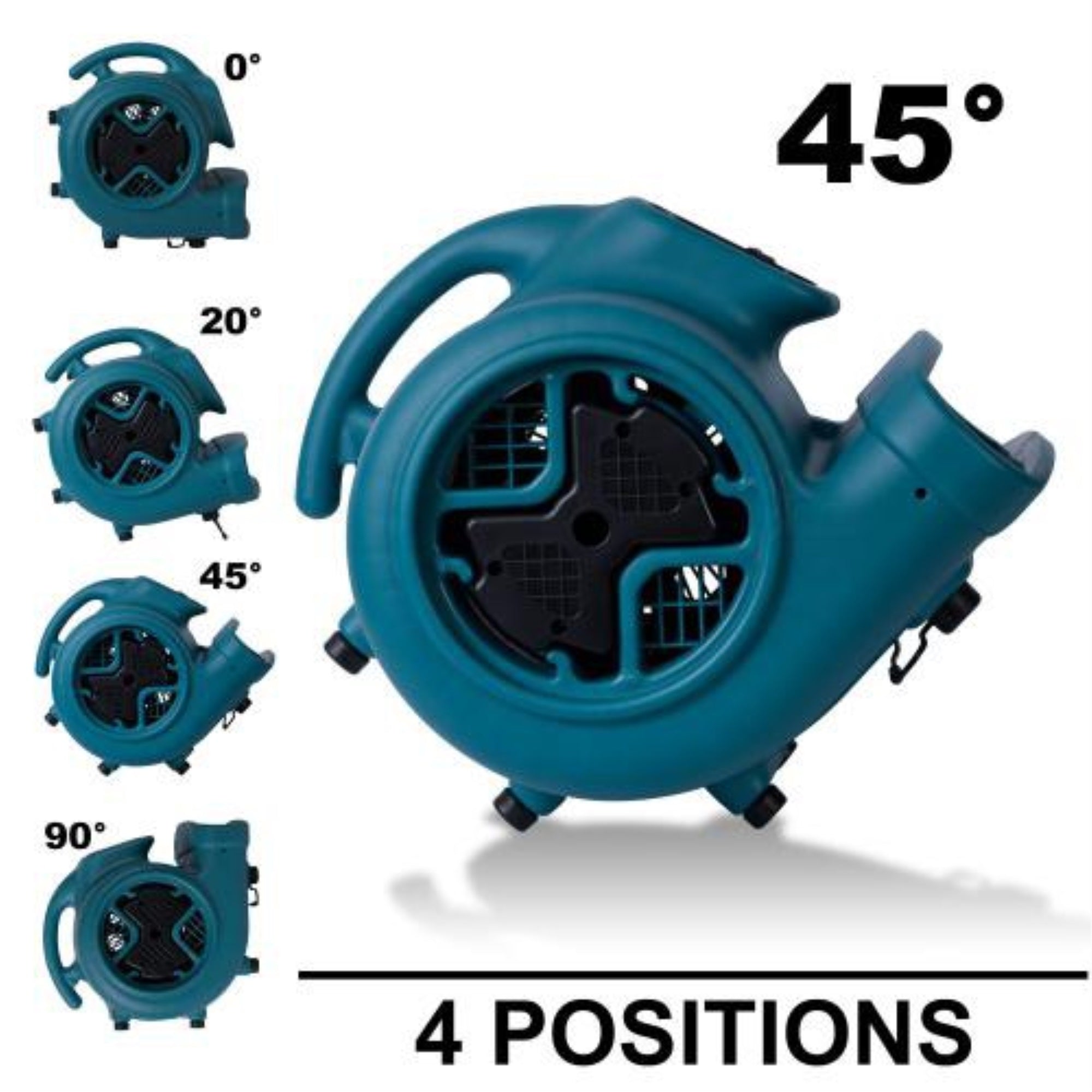 Xpower P-600A 1/3 Hp 2400 Cfm 3 Speed Air Mover, Carpet Dryer, Floor Fan, Blower With Built-In Power Outlets