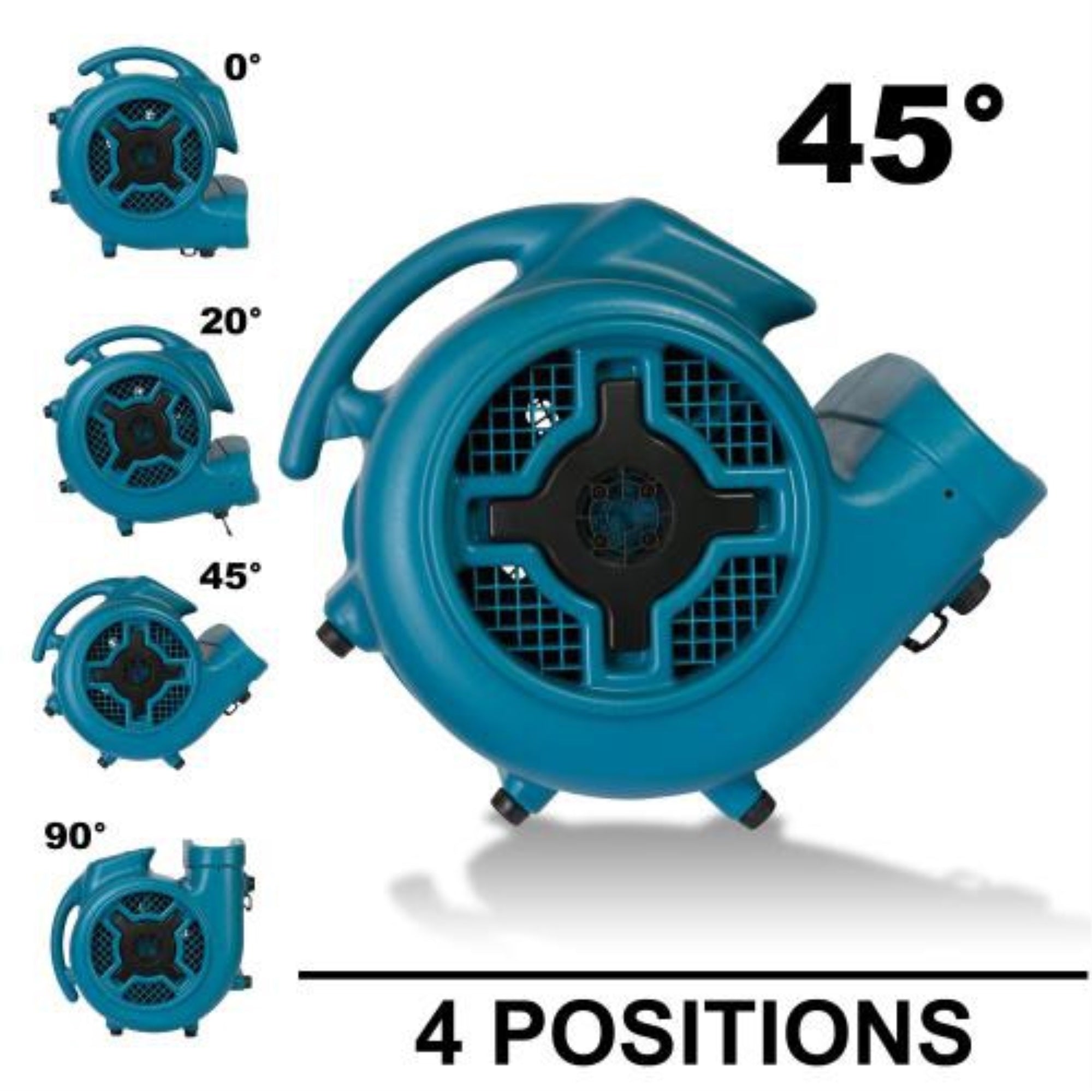Xpower P-630Hc 1/2 Hp 2800 Cfm Air Mover, Dryer, Fan, Blower With Telescopic Handle, Wheels, Carpet Clamp