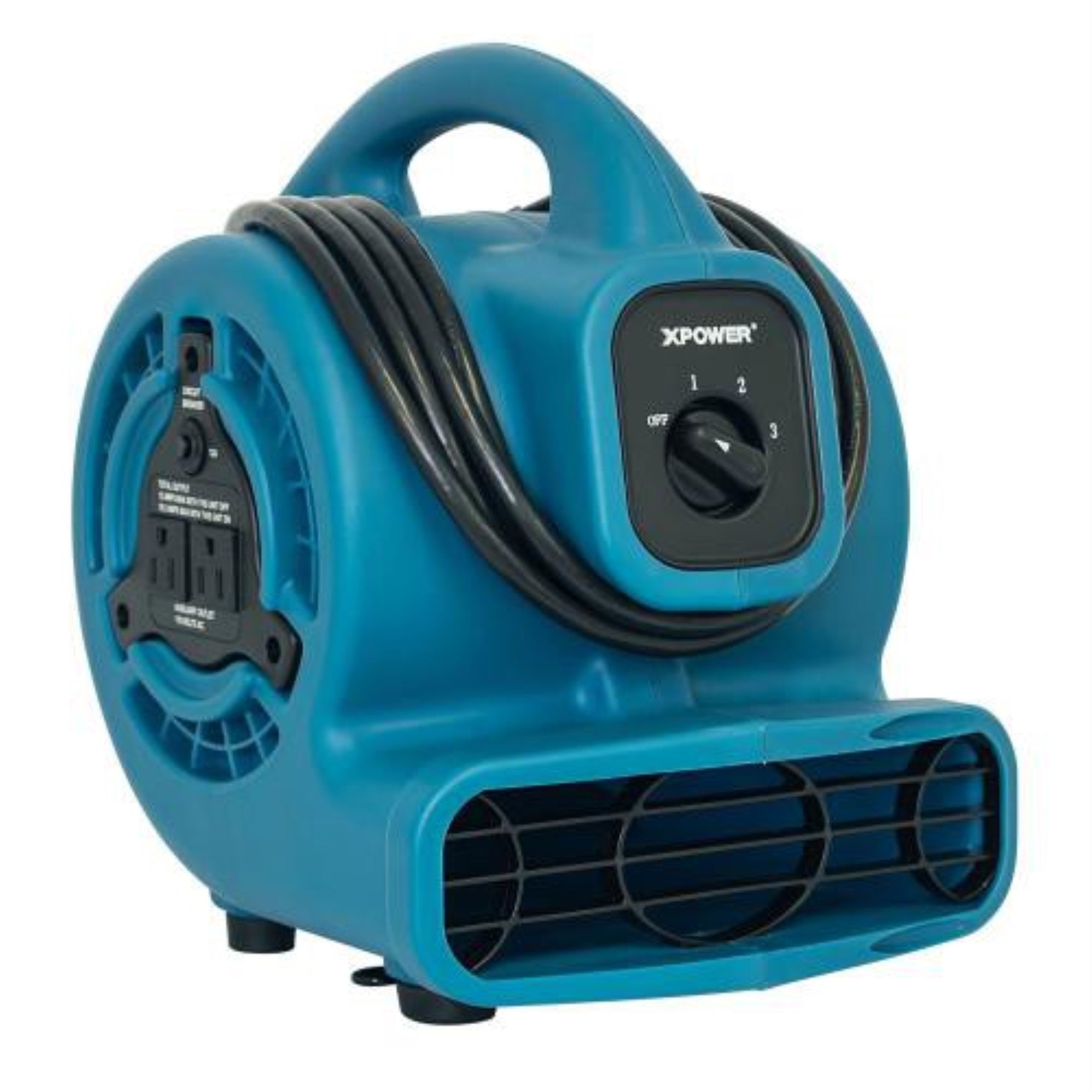 Xpower P-800H 3/4 Hp 3200 Cfm 3 Speed Air Mover, Carpet Dryer, Floor Fan, Blower With Telescopic Handle And Wheels
