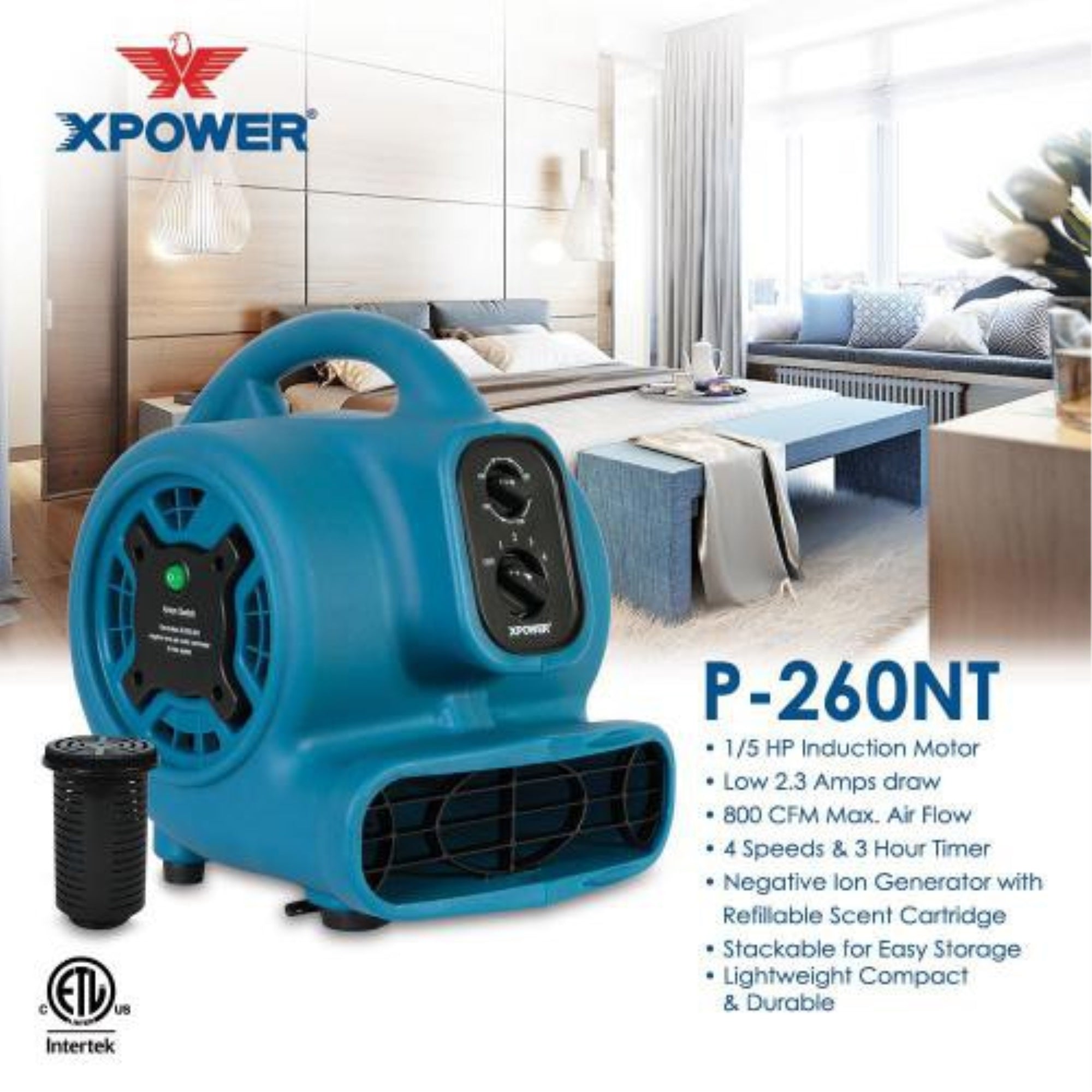 XPOWER P-260AT 4 Speed Scented Mini Mighty Air Mover