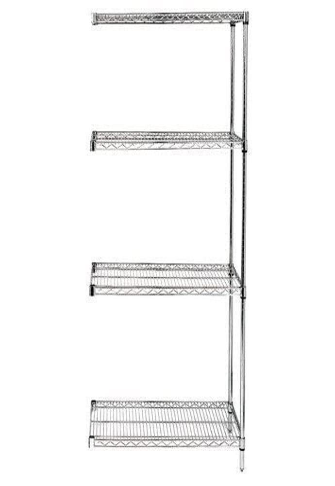 Quantum Storage Systems Wire 4 Shelf ADD-ON KIT Stainless 54in