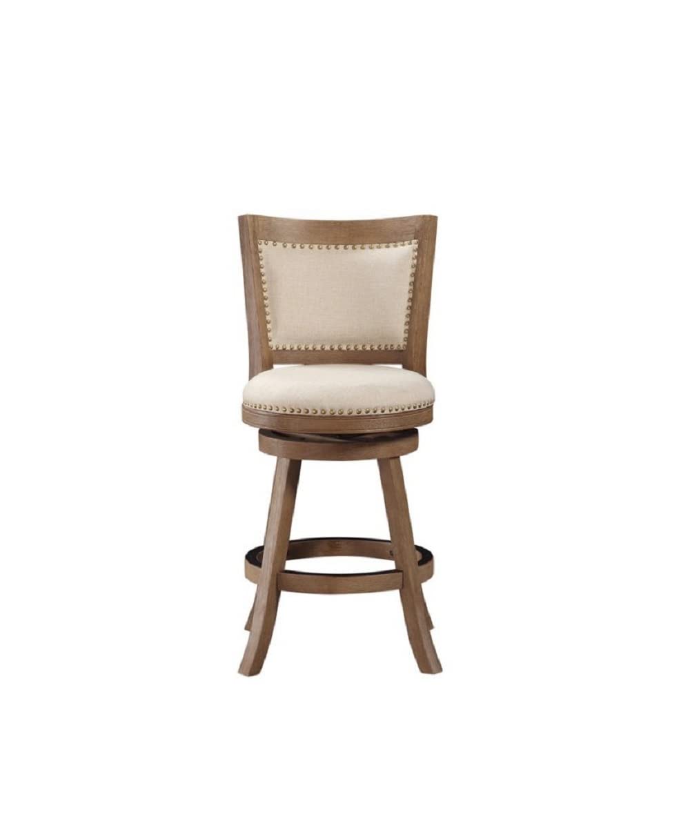 24 Melrose Counter Stool Driftwood Wire-Brush and Ivory
