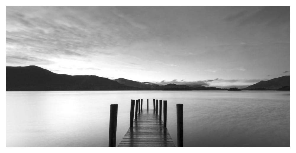 Twilight on lake, UK-Paper Art-50x26”