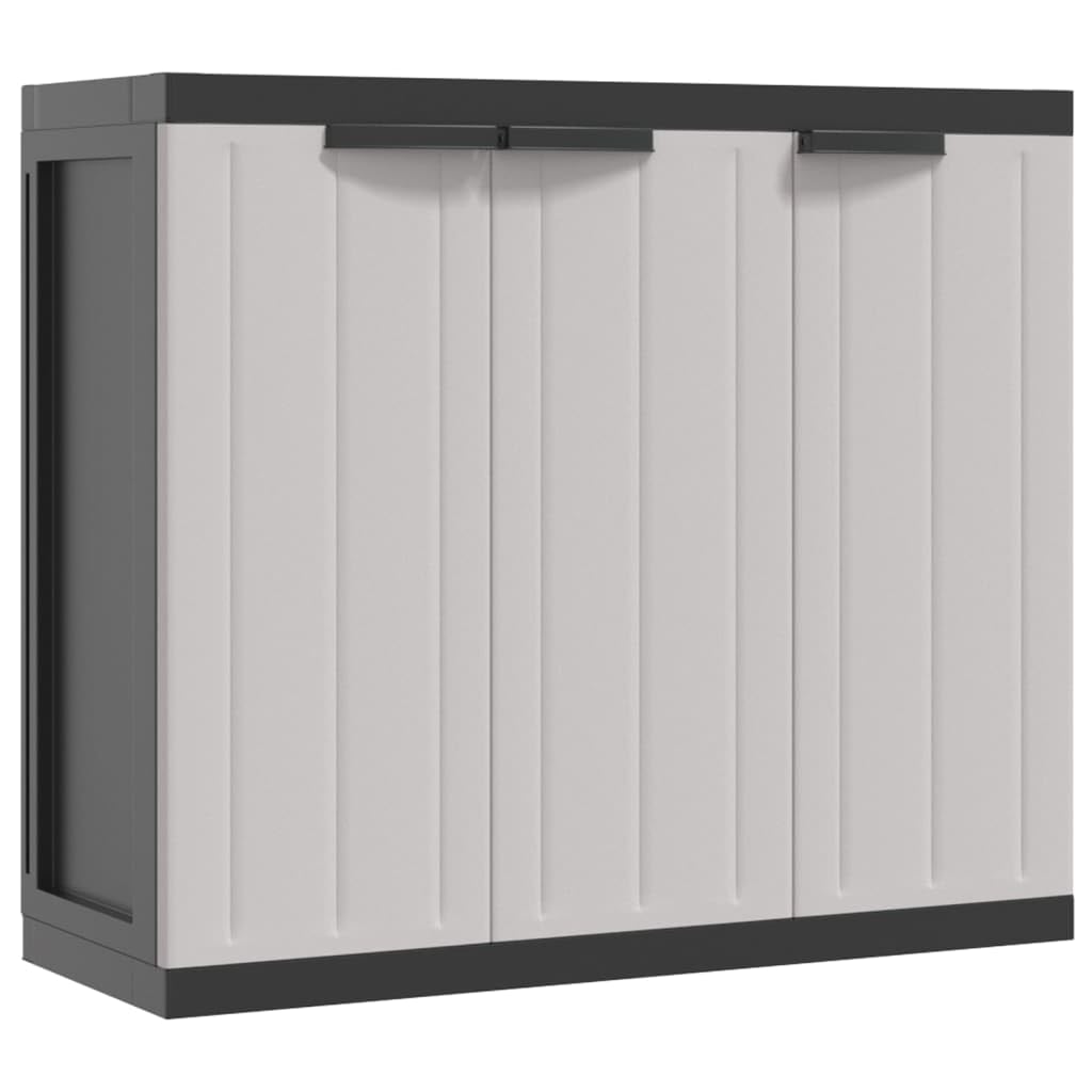vidaXL Outdoor Storage Cabinet Gray and Black 38.2x14.6"x33.5" PP"
