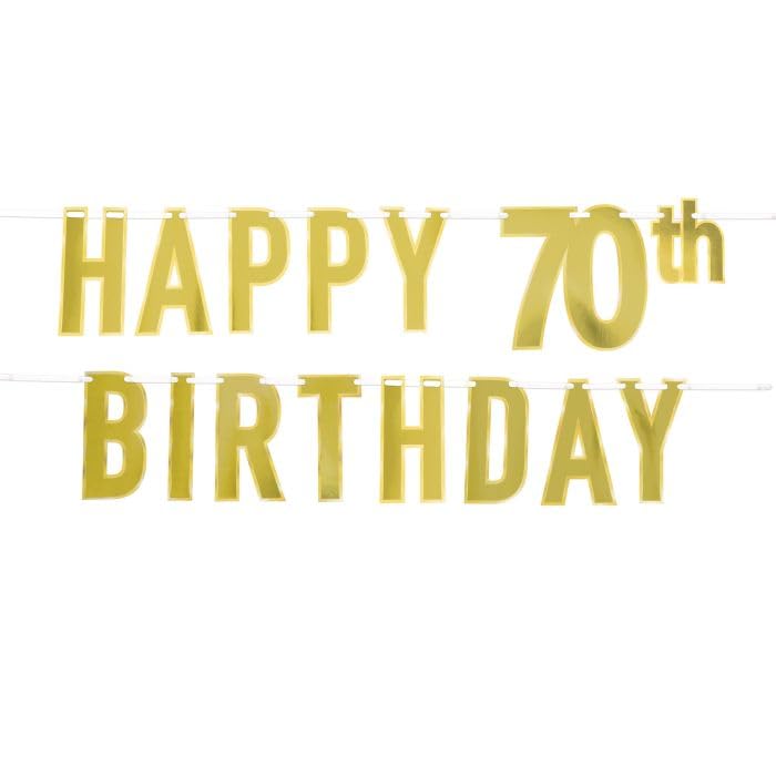 Foil Happy  70th  Birthday Streamer