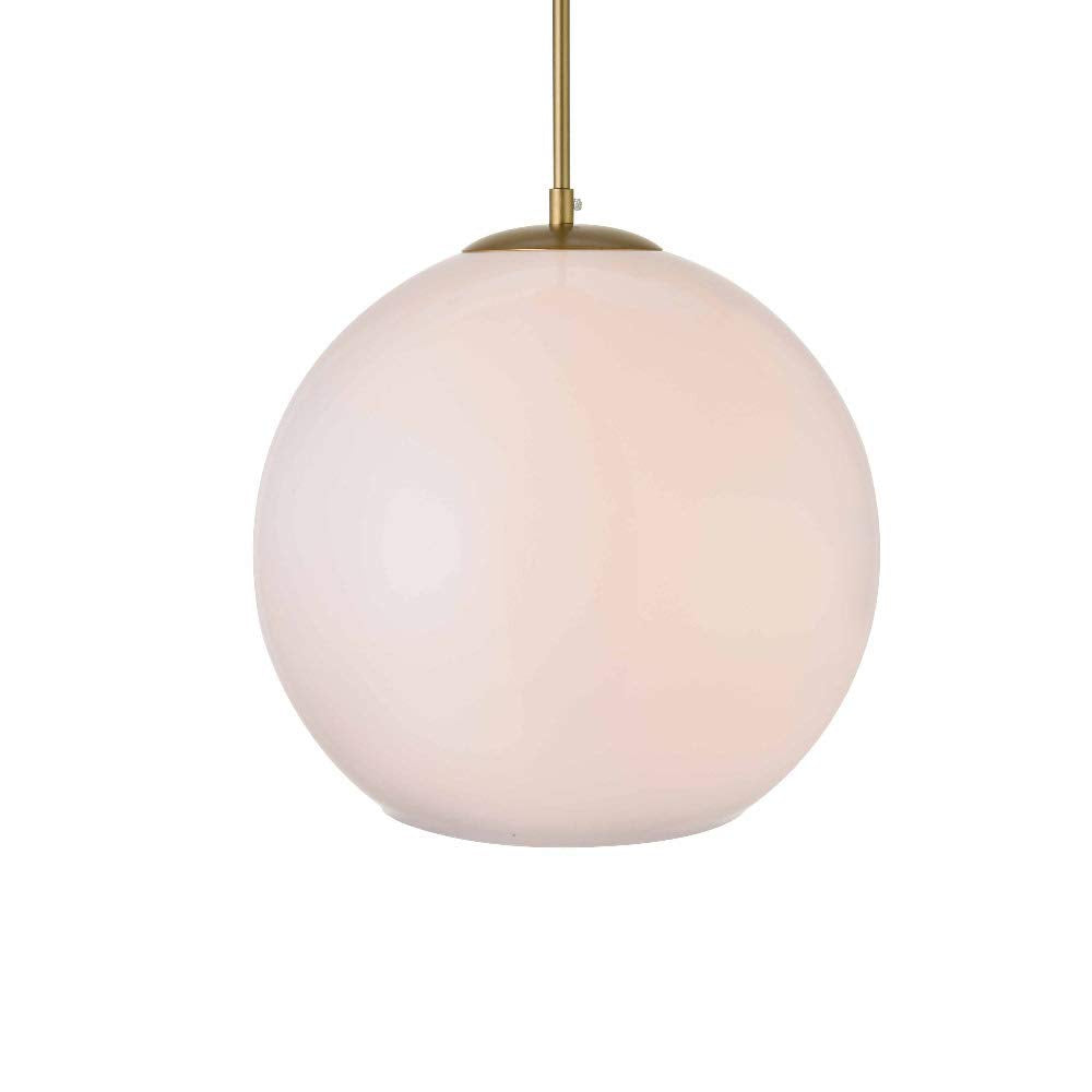 Baxter 1 Light Brass Pendant With Frosted White Glass