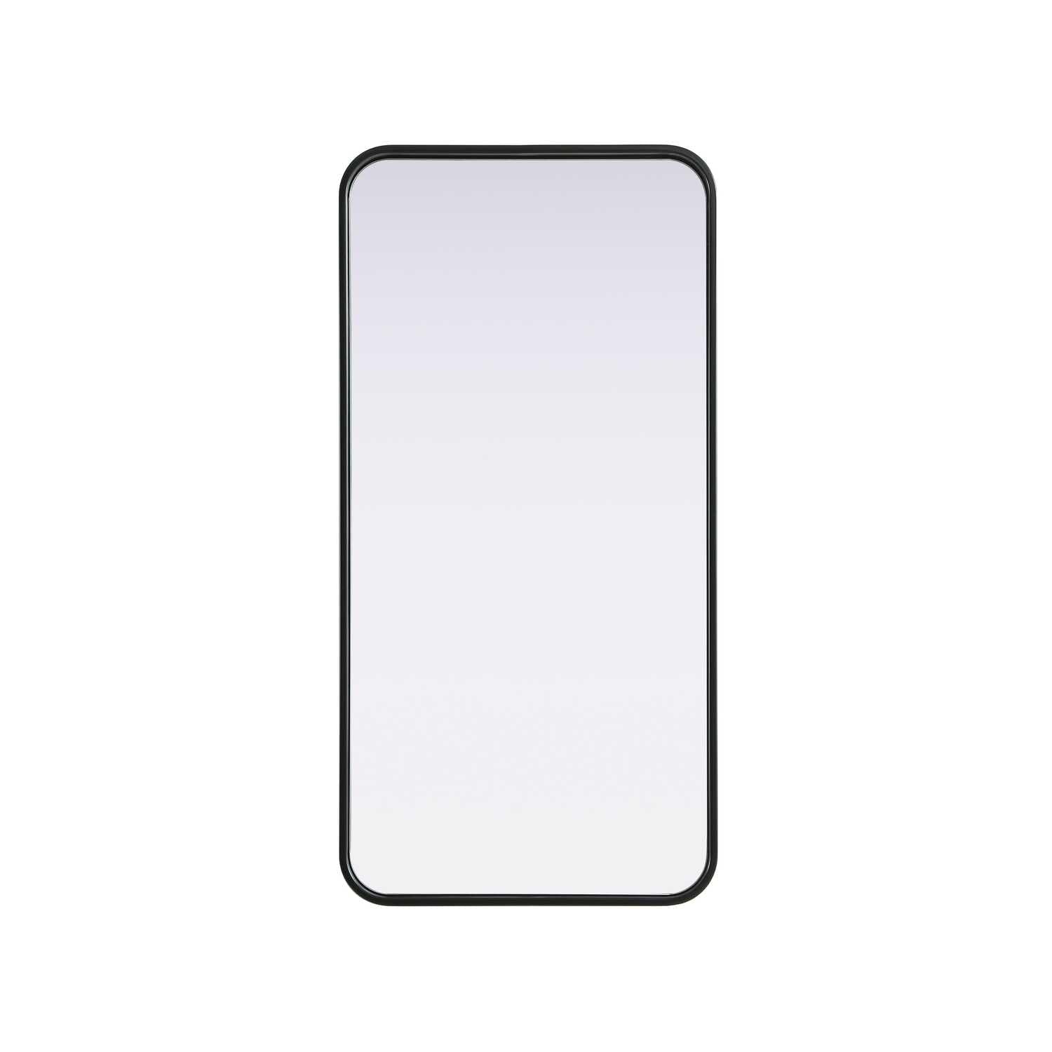 Contour Metal Rectangle Mirror 18x36 in Black