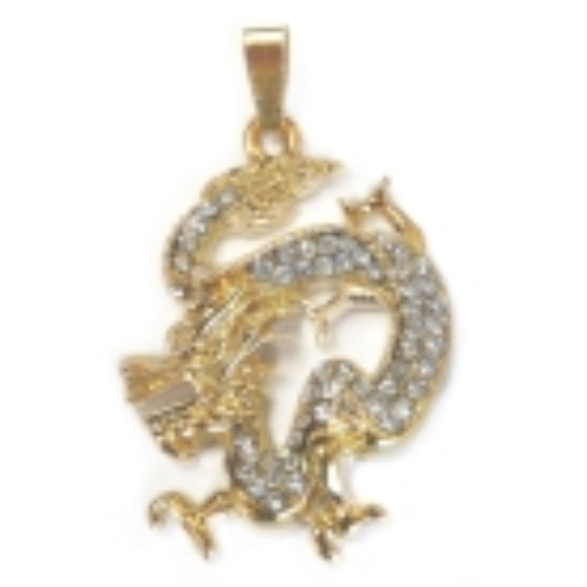 Bejeweled Golden Dragon Pendant