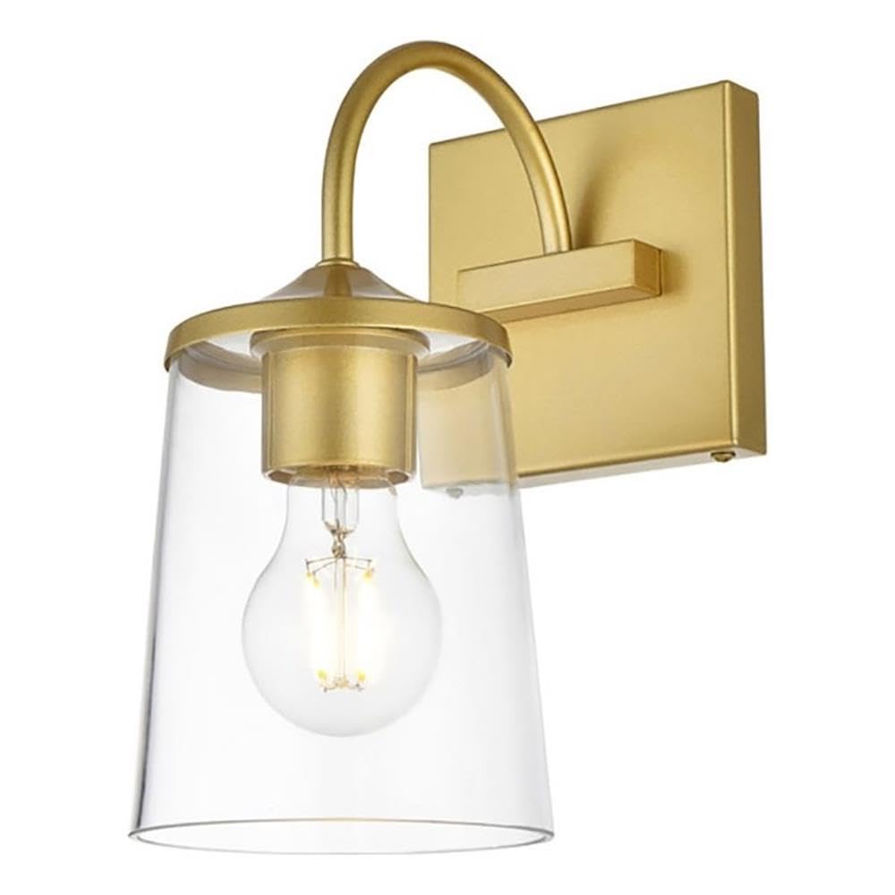 Avani 1 light Brass and Clear Bath Sconce