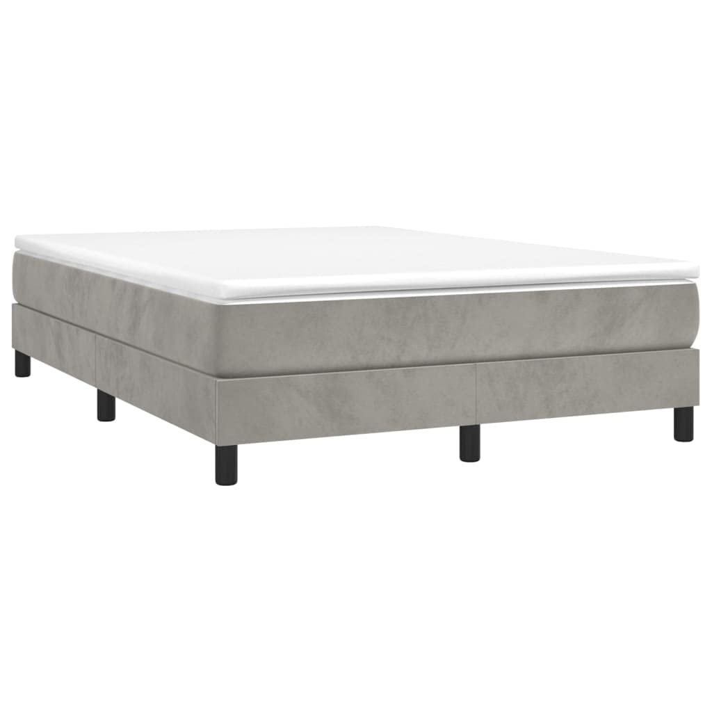 vidaXL Box Spring Bed Frame Light Gray 53.9x74.8??Full Velvet