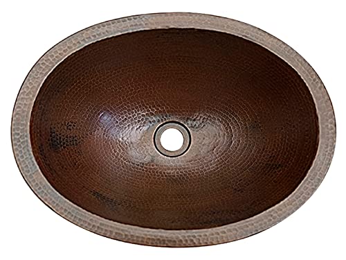 INNOVA COPPER OVAL SPECIAL BATH SINK WITH APRON 19X14X6 G18 NATURAL W/SPOTS
