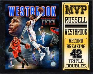12x15 Stat Plaque - MVP Russell Westbrook Oklahoma City Thunder