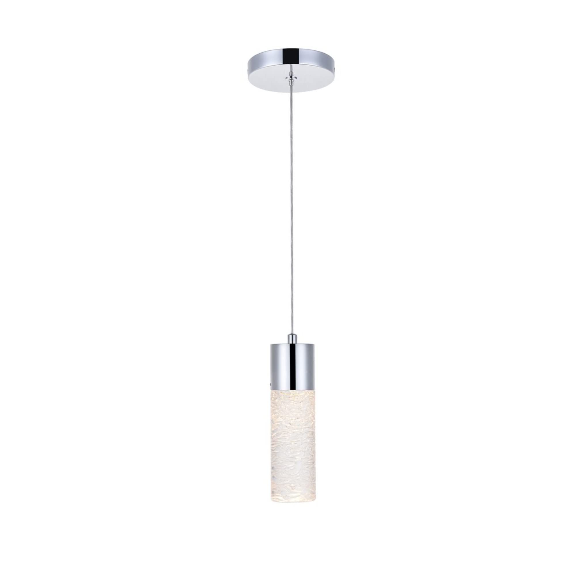 Elegant Lighting Luxurious Constellation 1 Light Led Pendant For Living Room, Bedroom & Hallway, Chrome