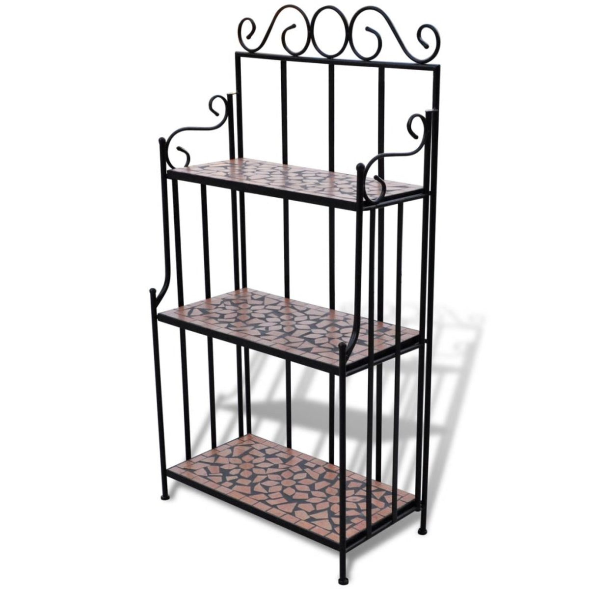 Vidaxl Plant Stand Display Terracotta Color Mosaic Pattern