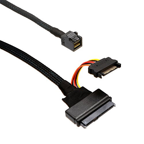U.2 Nvme To Minisas Cable With Sata Power Connector For 2.5 U.2 Nvme Ssd, Sff-8643 To Sff-8639 Cable Si-Cab40120