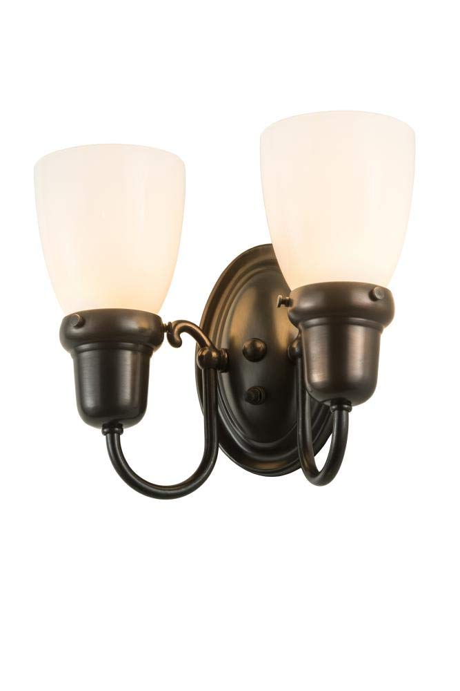 Meyda Tiffany 188456 Transitional Two Light Wall Sconce From Revival Collection In Craftsman Brown Finish, 36.00 Inches