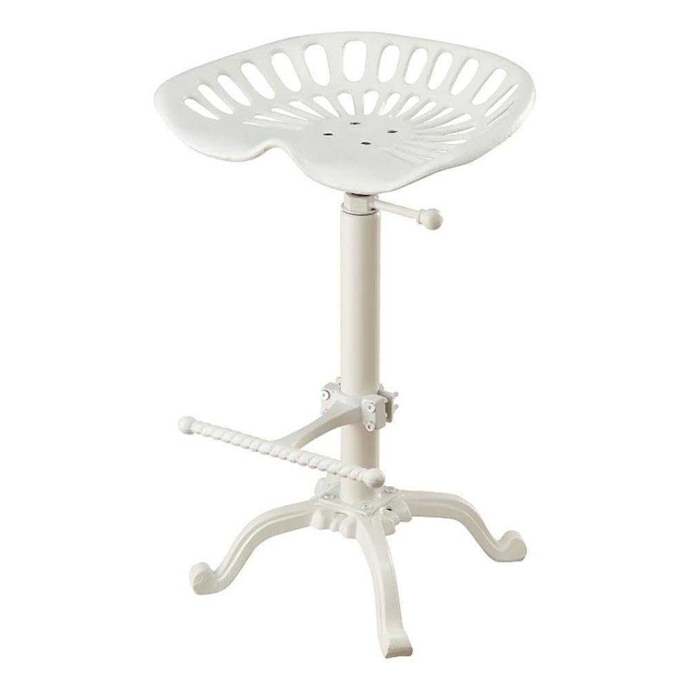 Farmhouse Tractor Stool, White