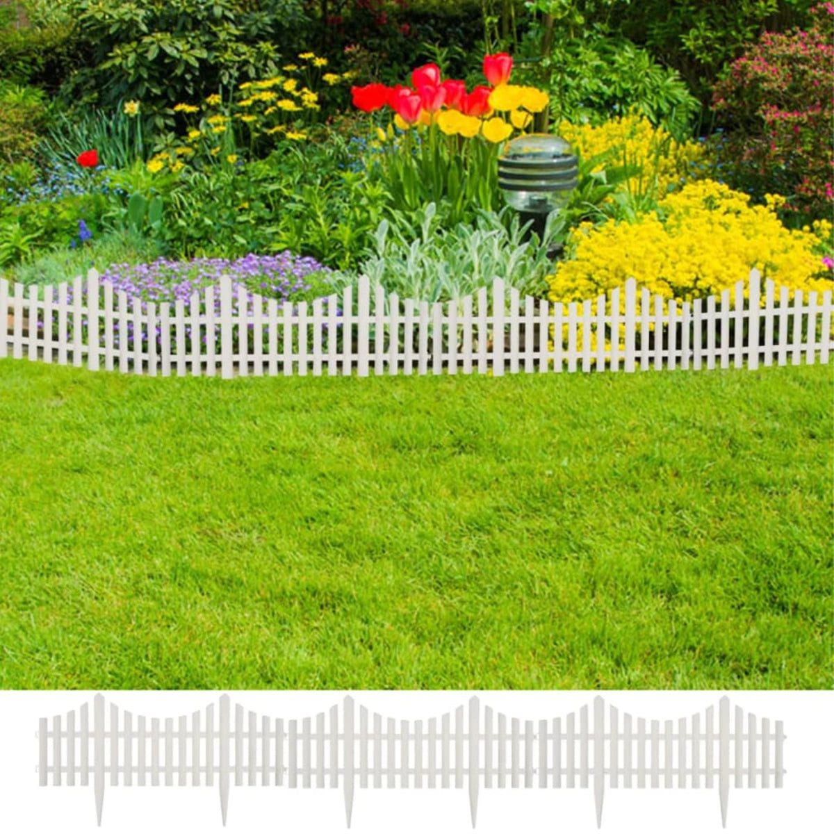 White Lawn Divider 17 Pcs 32.8 Ft