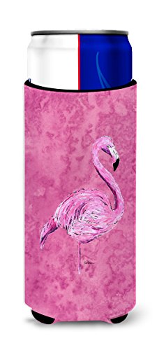Carolines Treasures 8875Muk Flamingo On Pink Ultra Beverage Insulators For Slim Cans, Slim Can, Multicolor