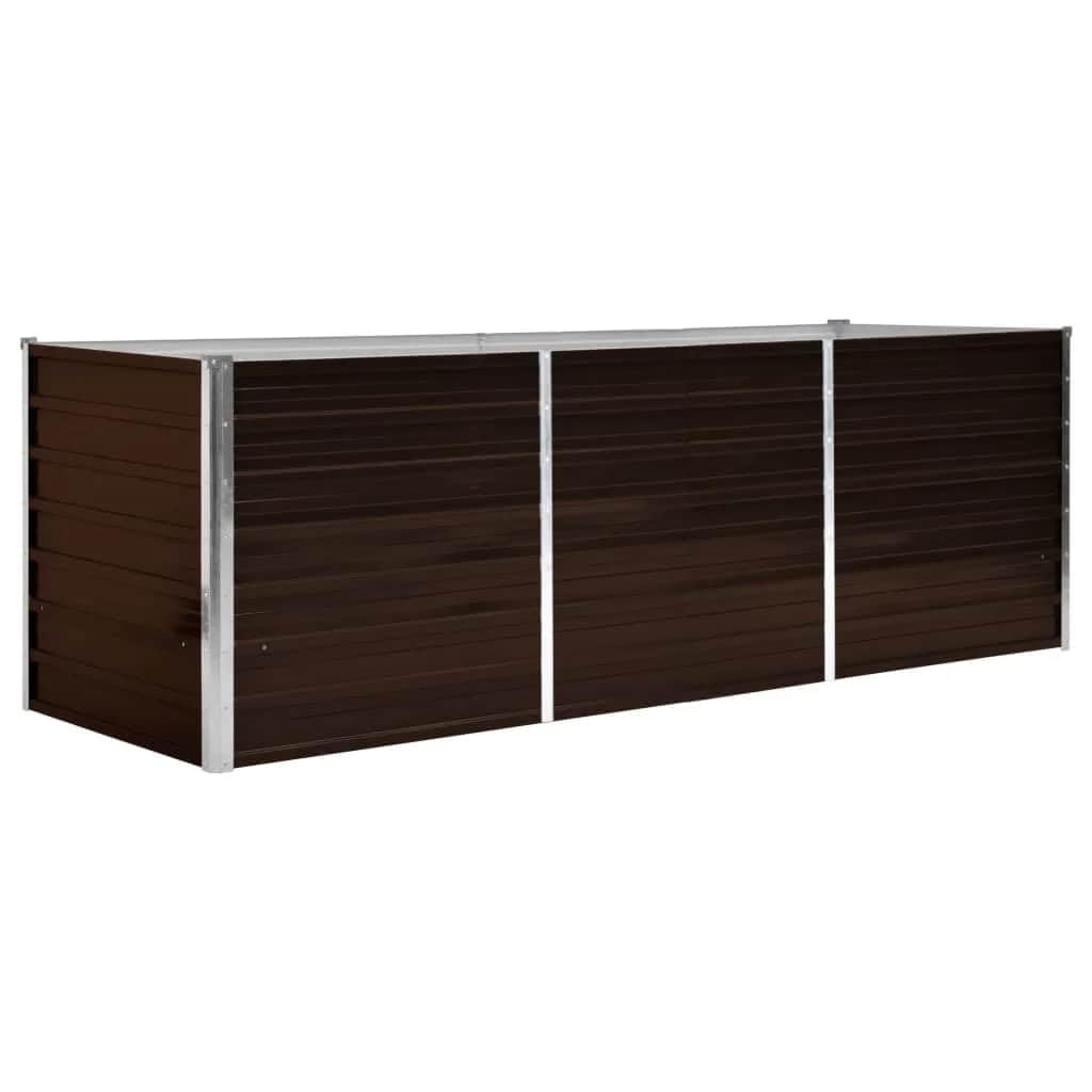 Garden Raised Bed Brown 94.5x31.5”x30.3” Galvanized Steel