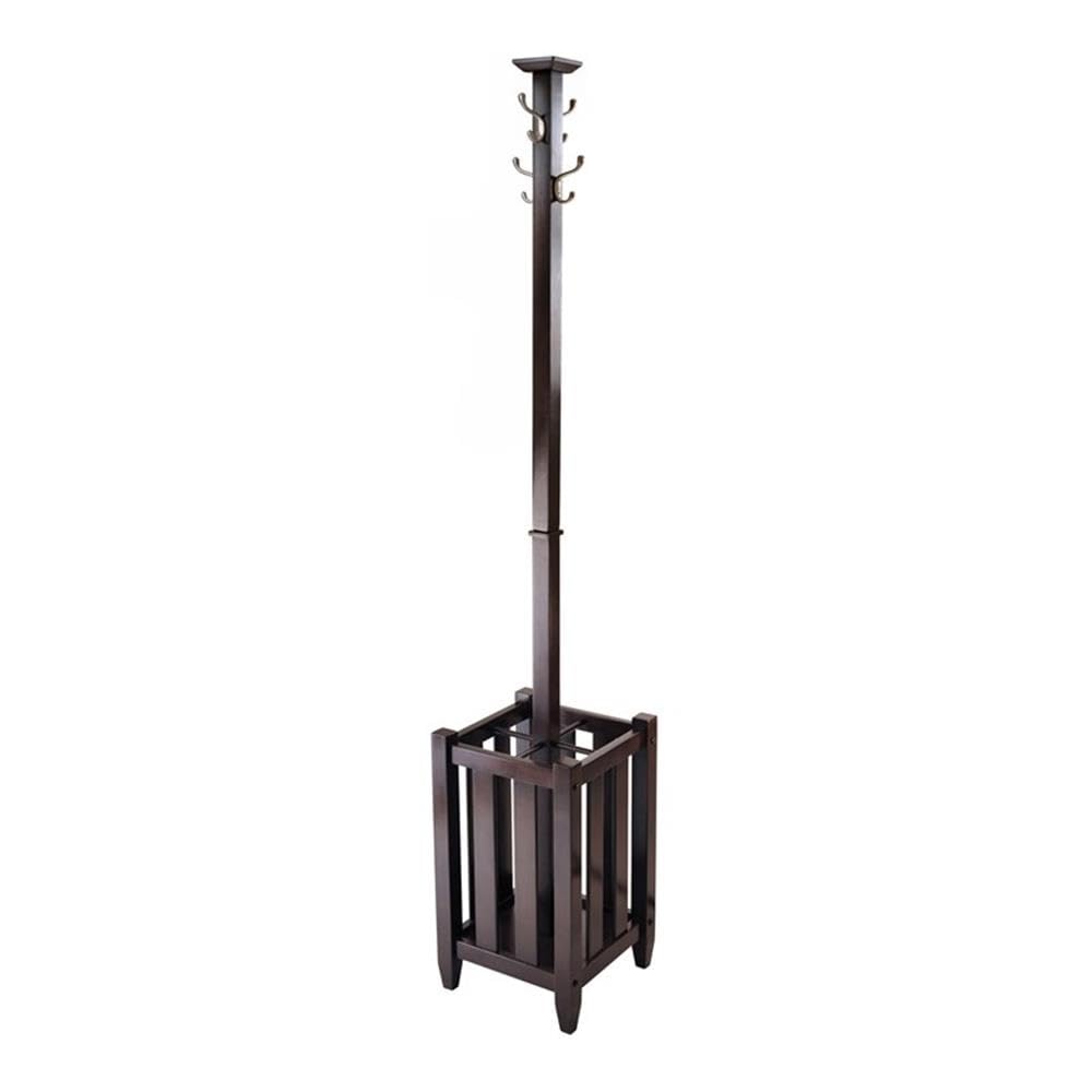 Casafoyer Cappuccino Coat Tree with Hooks and Storage Rack ( Pack of 2 )