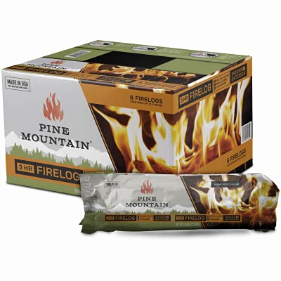 Pine Mountain Traditional 3-Hour Firelog 6 Logs Long Burning Firelog For Campfire Fireplace Fire Pit Indoor And Outdoor Use
