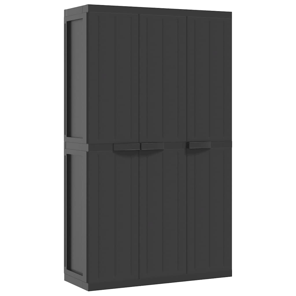 vidaXL Outdoor Storage Cabinet Black 38.2x14.6"x65" PP"