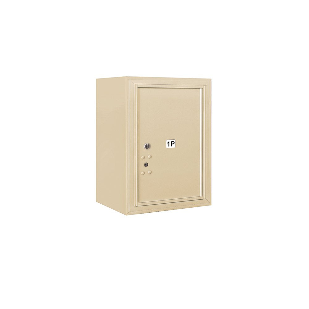 6 Door High Surface Mounted 4C Horizontal Parcel Locker with 1 Parcel Locker in Sandstone with Private Access